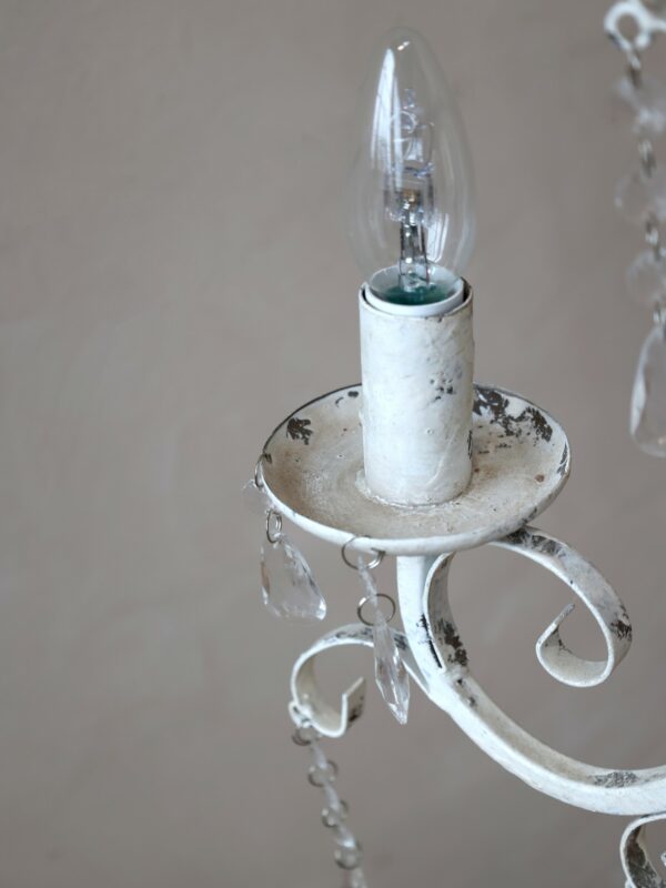 Lampadario 5 luci Chic Antique bianco antico - immagine 3