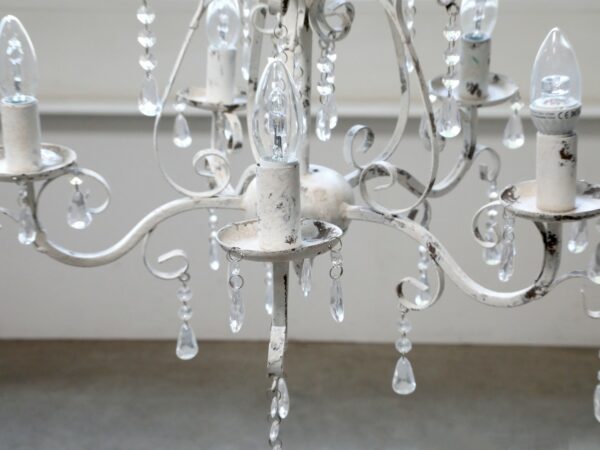 Lampadario 5 luci Chic Antique bianco antico - immagine 2