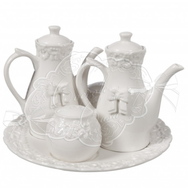 Set a menage olio aceto sale pepe Coccole di Casa "Flower Collection"