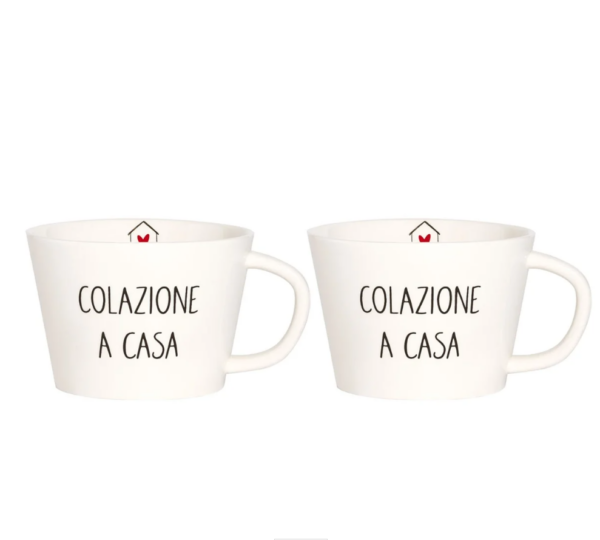 Set 2 tazze colazione Simple Day "Colazione a Casa"