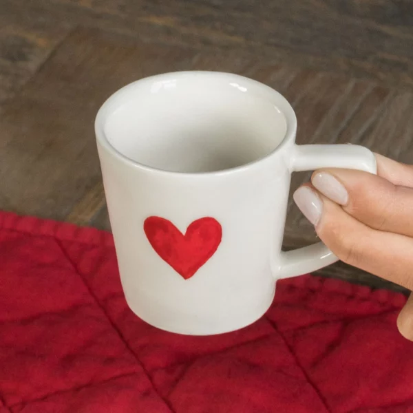 Set 2 tazzine da caffè Simple Day "Cuore Rosso"