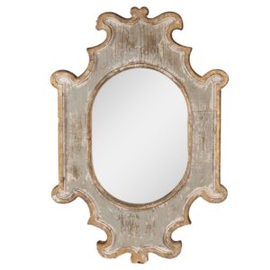 52s292 specchio 51x75 cm beige grigio legno vetro grande specchio