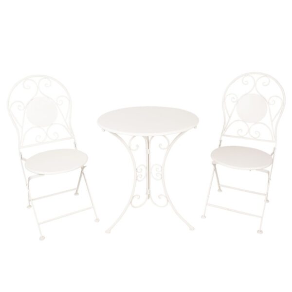5y0633 set da bistro tavolo da bistro sedie da bistro set di 3 o 60x70 bianco ferro set da balcone