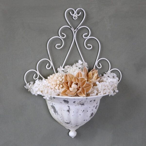 Vaso porta fiori Chic Antique appendibile decorato