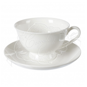 Set 6 tazzine da the con piattino Coccole Di Casa Bone China CON IMPERFEZIONI