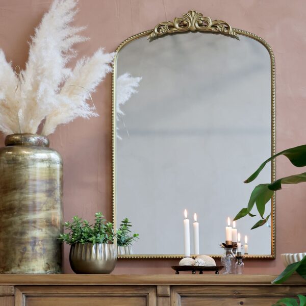 Specchio dorato dorato Chic Antique H91 x 61 cm.