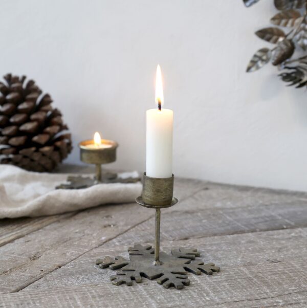 Porta candela fiocco di neve Chic Antique