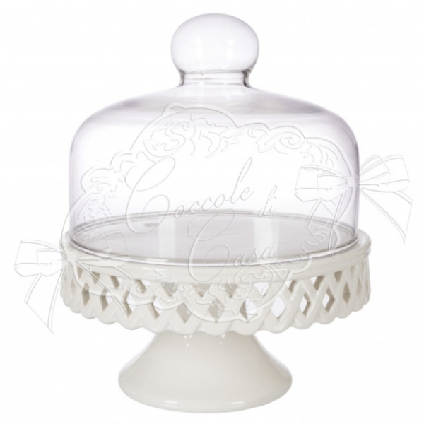 Alzata con cupola Coccole di Casa "Rosalin Collection" diametro 17cm.