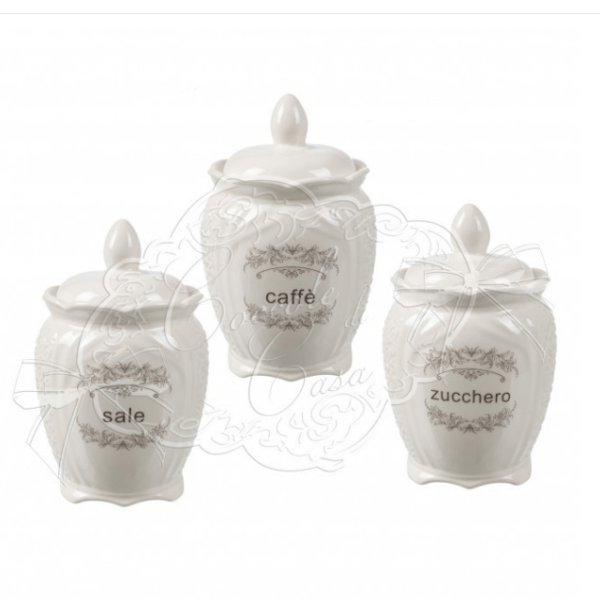 Barattoli zucchero, caffè, sale Coccole Di Casa "Rose Collection"