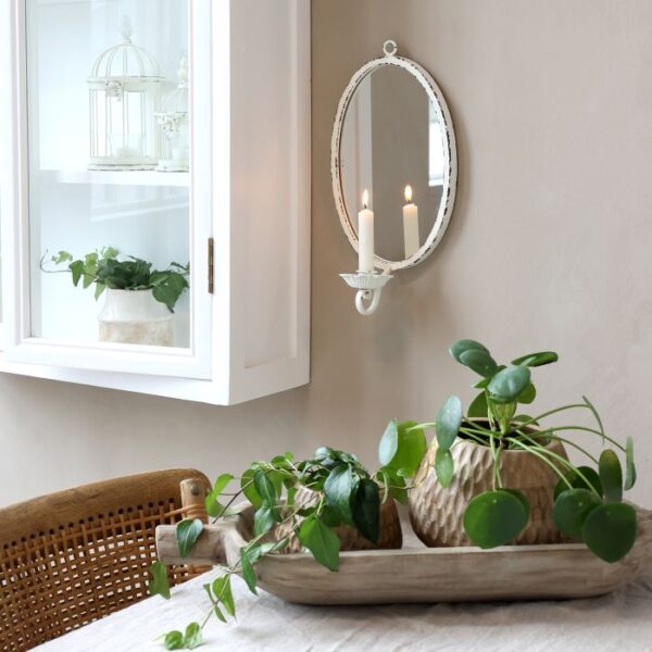 Specchio con porta candela Chic Antique
