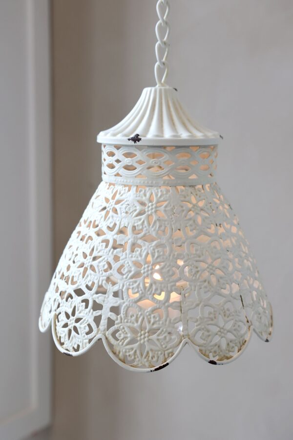 Lanterna sospesa con lumino porta candela Chic Antique H.18 cm.