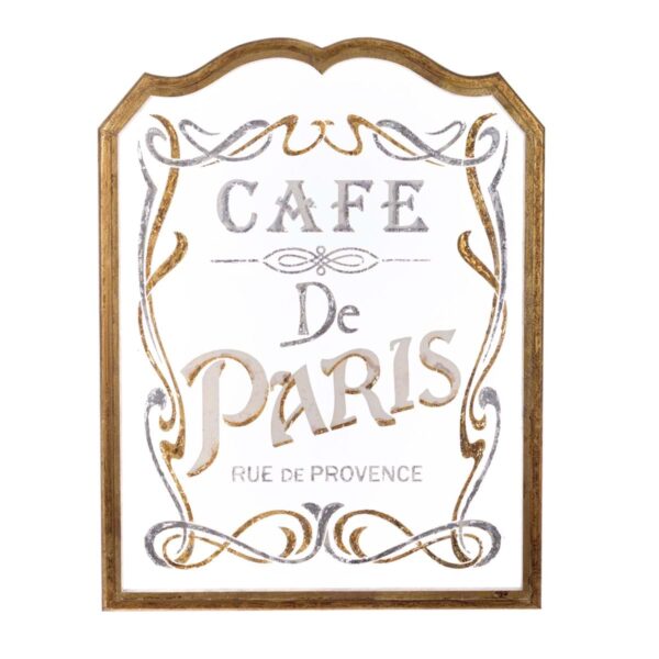 Decorazione quadro insegna "Cafe de Paris" Blanc Mariclo