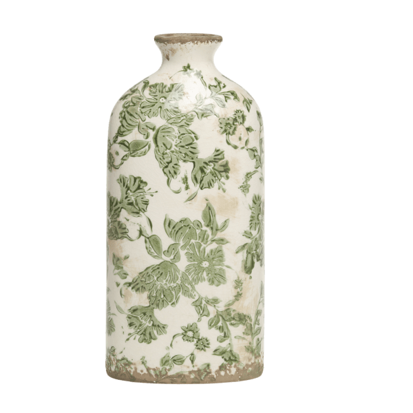 Vaso bottiglia Chic Antique con motivo floreale
