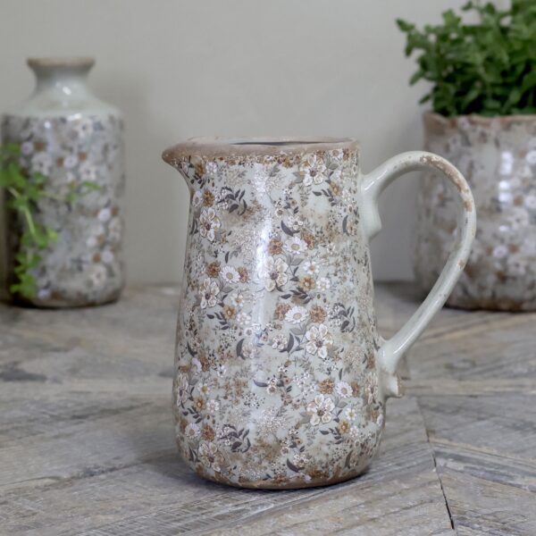 Vaso brocca Chic Antique con motivo floreale
