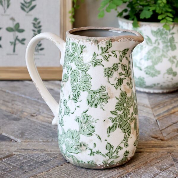 Vaso brocca Chic Antique con motivo floreale