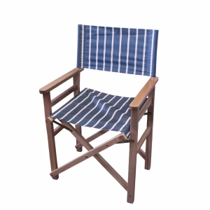 Sedia da regista August Stripe blu/bianco Strömshaga