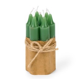 Set di 7 Candele "Nuvole di Stoffa" a Bouquet – Verde (h. 11 cm)