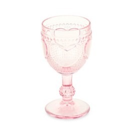 Set 6 Calici vetro rosa "Heart" Nuvole di Stoffa