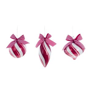 Set 3 Decorazione pallina in vetro Santa Claus Blanc Mariclo "Ornamenta Collection"