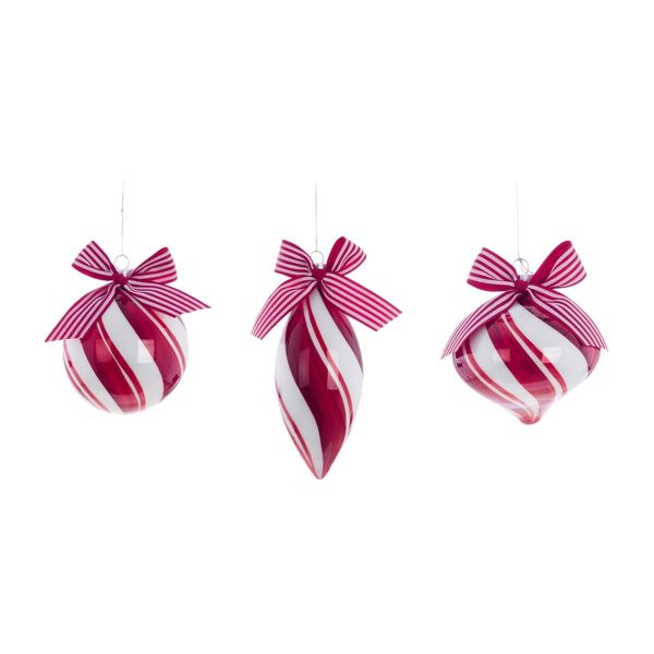 Set 3 Decorazione pallina in vetro Santa Claus Blanc Mariclo "Ornamenta Collection"
