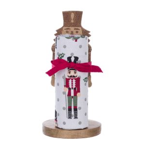 Canovacci con decoro nutcracker in legno Blanc Mariclo "Favola di Natale Collection"