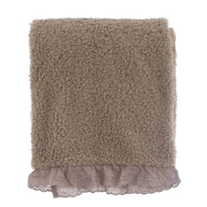 Plaid sherpa con gala 140 x 170 cm Blanc Mariclo "Morbidi Plaid Collection"