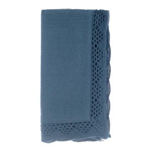 Tovagliolo con pizzo azzurro Blanc Mariclo "Infinity Collection"