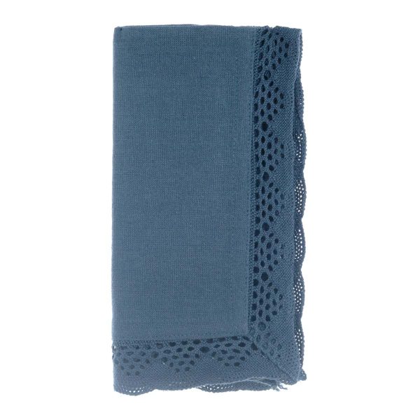 Tovagliolo con pizzo azzurro Blanc Mariclo "Infinity Collection"