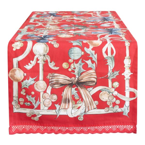 Runner con pizzo Blanc Mariclo Natale "Intrecci di sogno Collection"