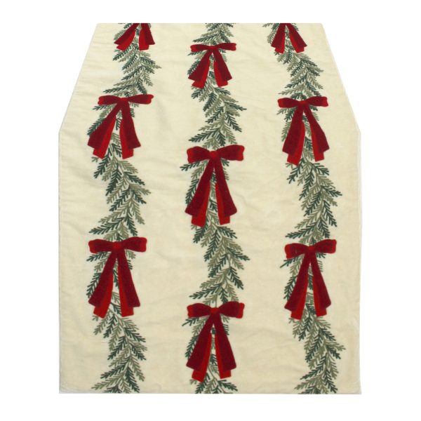 Runner ricamato Natale Collection Blanc Mariclo 45 x 150