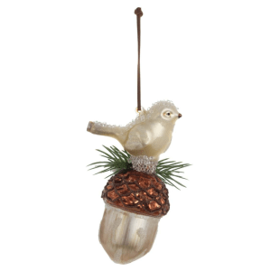 Decorazione pallina in vetro bacca Blanc Mariclo "Ornamenta Collection"