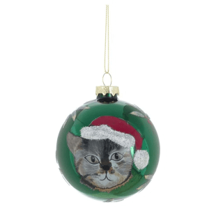 Decorazione pallina in vetro gatto Blanc Mariclo "Ornamenta Collection"