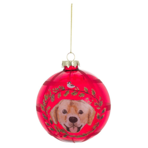 Decorazione pallina in vetro cane Blanc Mariclo "Ornamenta Collection"