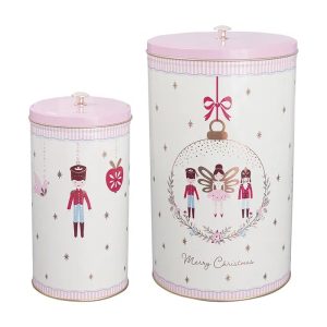 Set due barattoli Natale Greengate "Cindarella white Collection"