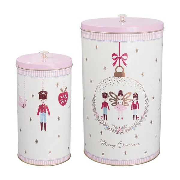 Set due barattoli Natale Greengate "Cindarella white Collection"