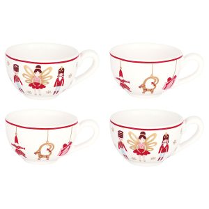 Set 4 tazzine decorazione da appendere "Xmas gold Collection"