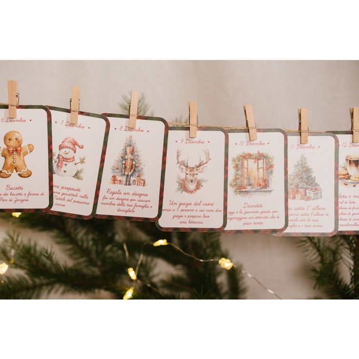 25 carte dell'avvento da appendere "Christmas is Coming Collection" – Nuvole di Stoffa