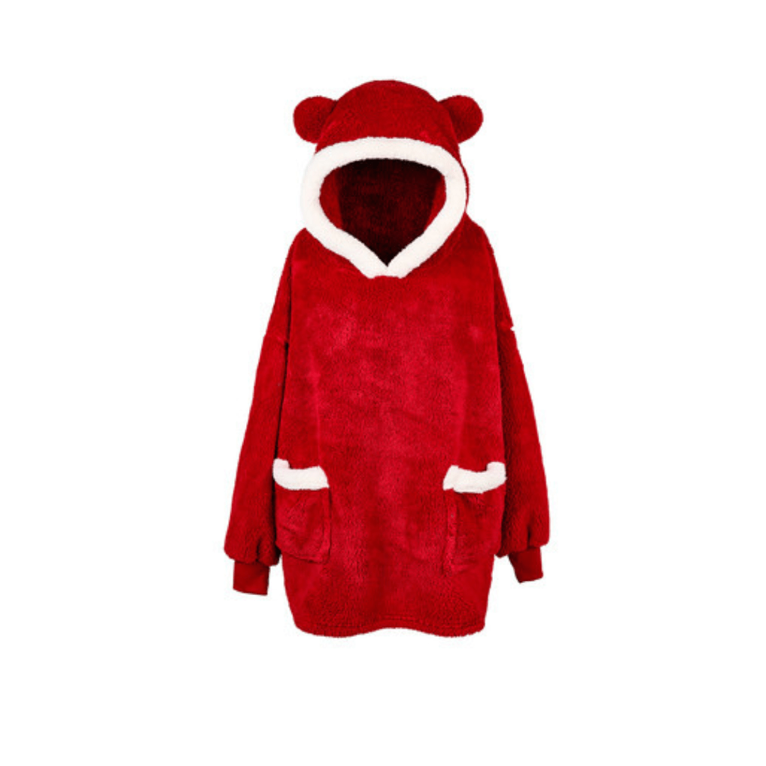 Hoodie Natale con Cappuccio – La Giostra di Amélie Collection – Nuvole di Stoffa rosso