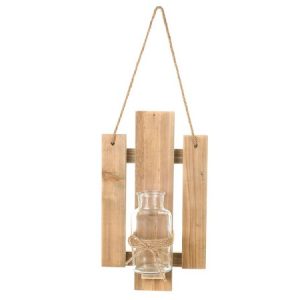 Struttura in legno con vasetto in vetro "Bosco Incantato Collection" – Nuvole di Stoffa