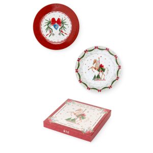 Set due piattini da dolce in confezione La Giostra di Amelie Collection "Nuvole di Stoffa"