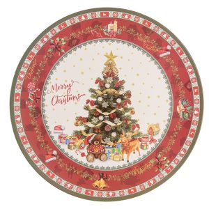 Sottopiatto alberi di natale in melamina Clayre & Eef Ø 33