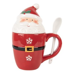 Tazza babbo natale con cucchiaino Clayre & Eef
