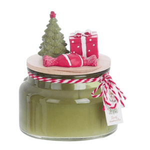 Candela profumata in vetro "Valse Des Neiges Collection" verde