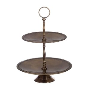 Alzata in ottone due ripiani Blanc Mariclò – Artemisia collection