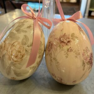 Set 2 Uova Pasquale decorazione Clayre & Eef Ø 9x12 cm