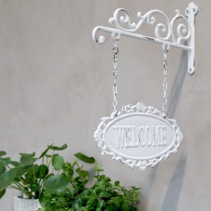 Targa con supporto "Welcome" Chic Antique