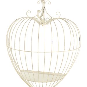 Gabbia cuore in metallo da appendere Nuvole di Stoffa "Fiorirà Collection" 46x24x72 cm