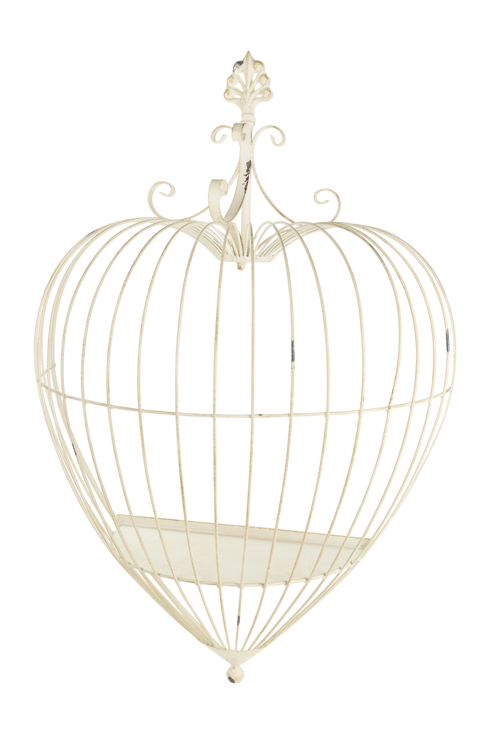 Gabbia cuore in metallo da appendere Nuvole di Stoffa "Fiorirà Collection" 46x24x72 cm