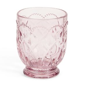 6 bicchieri acqua in vetro rosato Nuvole di Stoffa "Fiorirà Collection"