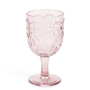 6 bicchieri calice in vetro rosato Nuvole di Stoffa "Fiorirà Collection"